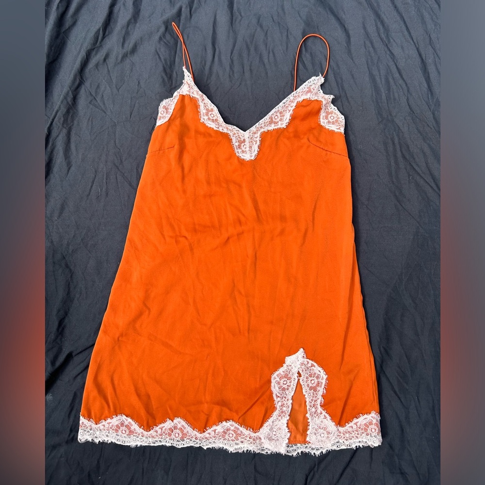 Urban Outfitters Burnt Orange Satin Dress